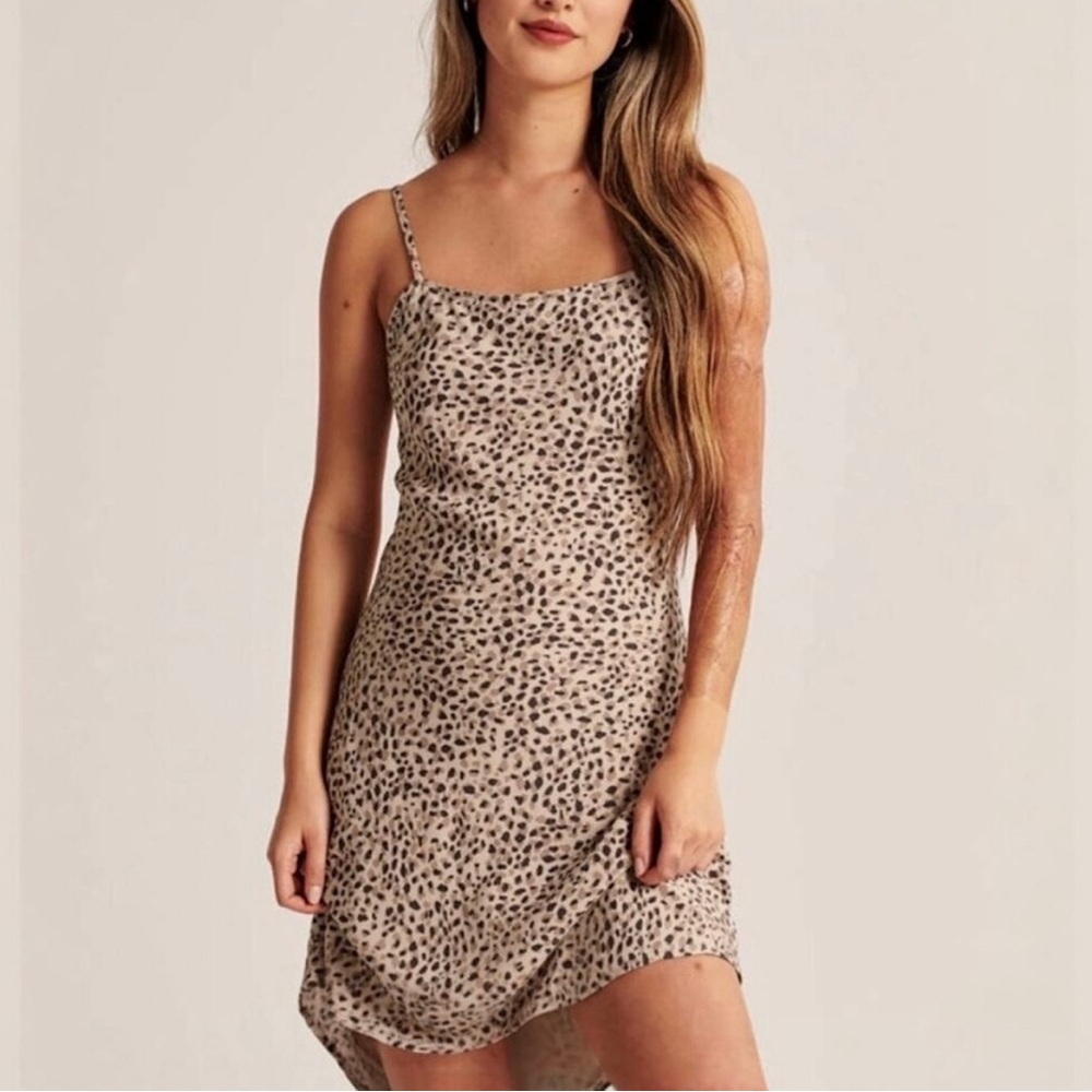 ABERCROMBIE & FITCH Leopard Print Spaghetti Strap Dress NWT